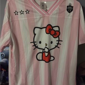 Hello Kitty Pink and White Striped Women's Jersey